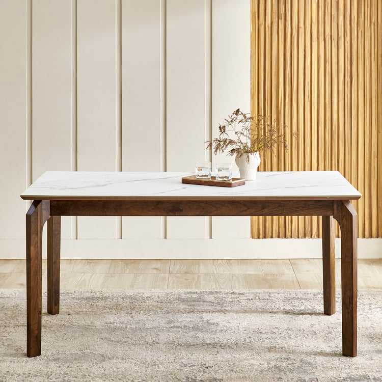 Falcon NXT Ceramic Top 6-Seater Dining Set with Chairs - White