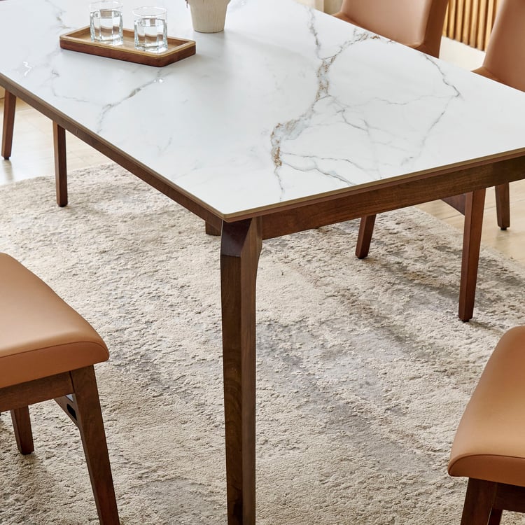 Falcon NXT Ceramic Top 6-Seater Dining Set with Chairs - White