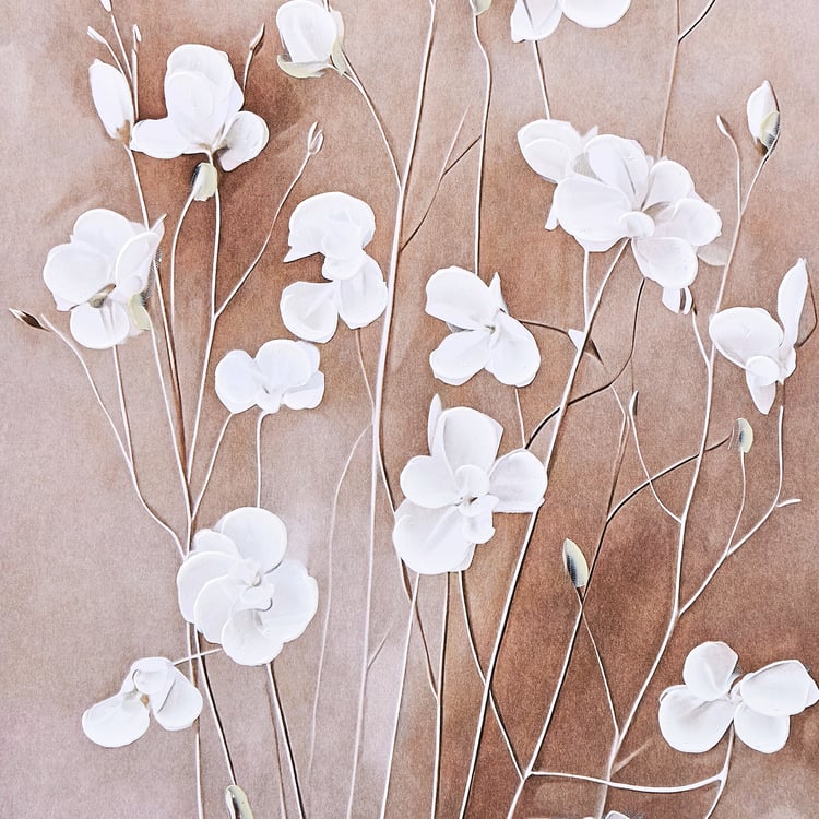 Artistry Bloom Canvas Hand Painted Floral Picture Frame - 50x70cm
