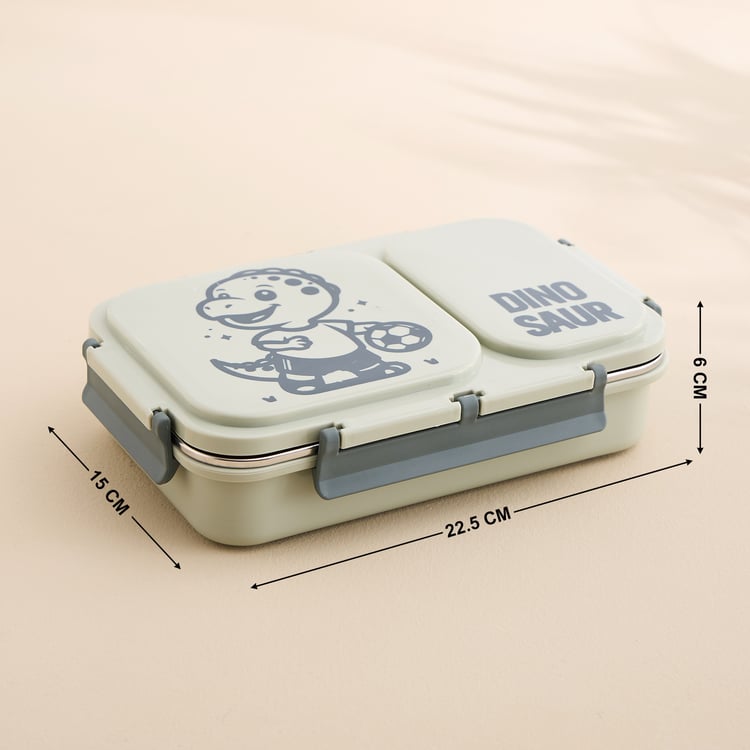 Back To School Spark Stainless Steel 2-Partitioned Insulated Lunch Box - 550ml