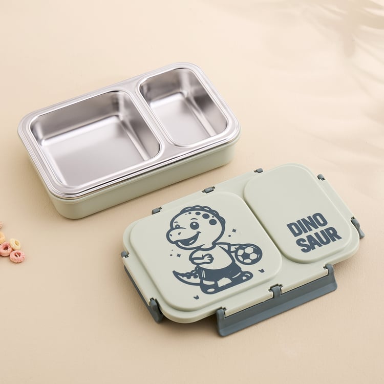 Back To School Spark Stainless Steel 2-Partitioned Insulated Lunch Box - 550ml