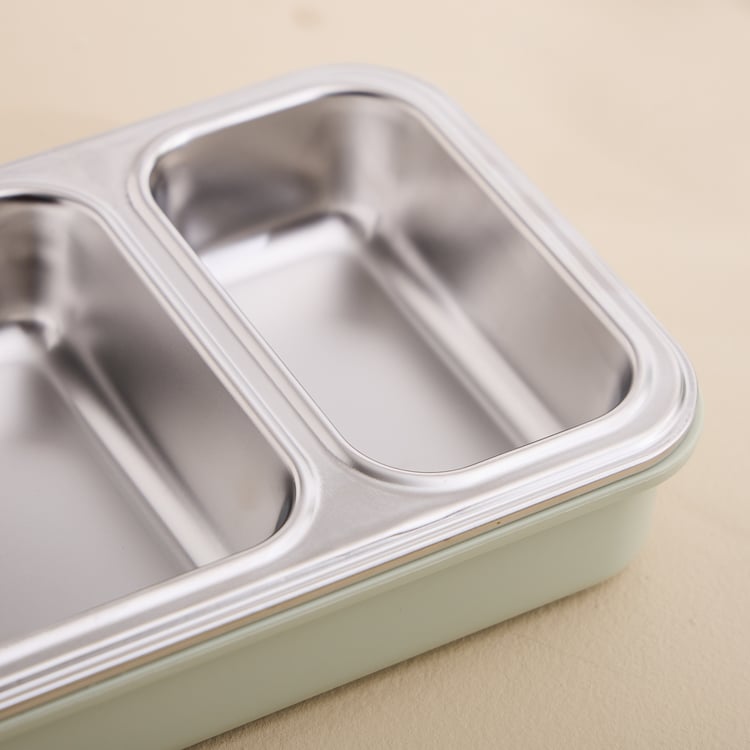 Back To School Spark Stainless Steel 2-Partitioned Insulated Lunch Box - 550ml