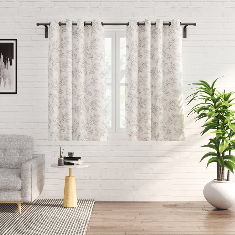 Amaira Set of 2 Printed Sheer Window Curtains - 5.2ft (160cm)