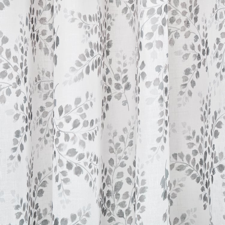 Amaira Set of 2 Floral Printed Sheer Door Curtains - 7.3ft (225cm)