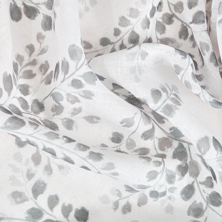 Amaira Set of 2 Floral Printed Sheer Door Curtains - 7.3ft (225cm)