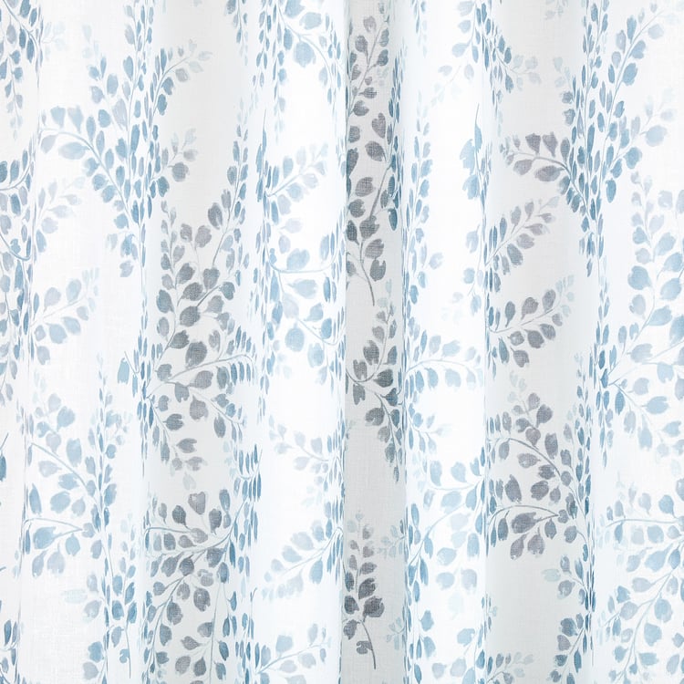 Corsica Erene Set of 2 Floral Print Sheer Window Curtains - 5.2ft (160cm)