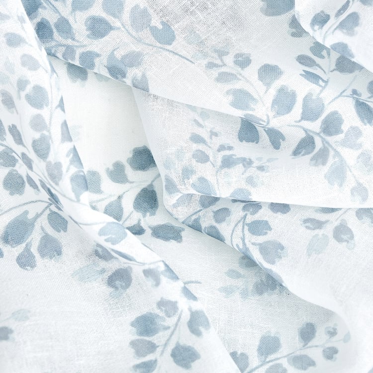 Corsica Erene Set of 2 Floral Print Sheer Window Curtains - 5.2ft (160cm)