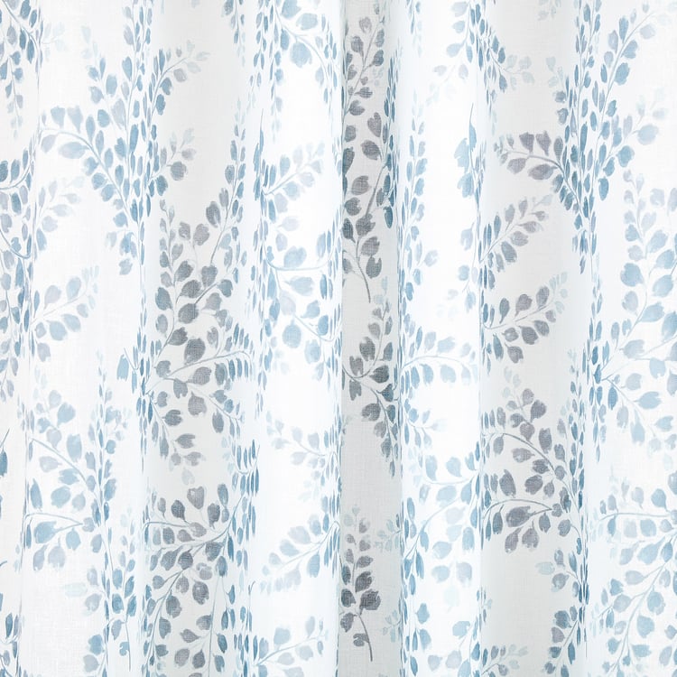 Corsica Erene Set of 2 Floral Print Sheer Door Curtains - 8.8ft (270cm)