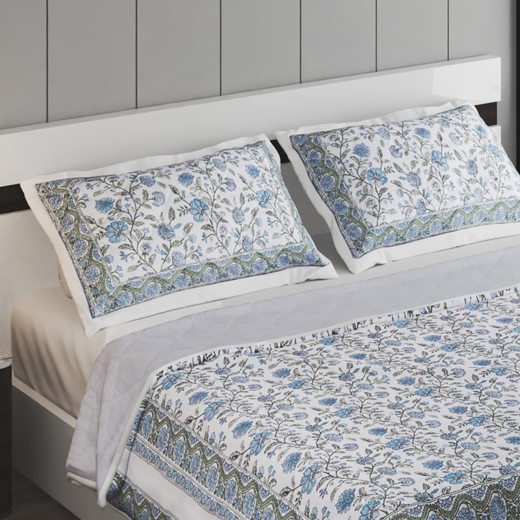 Repose Kaaya Cotton Quilted 3Pcs Double Bed Cover Set