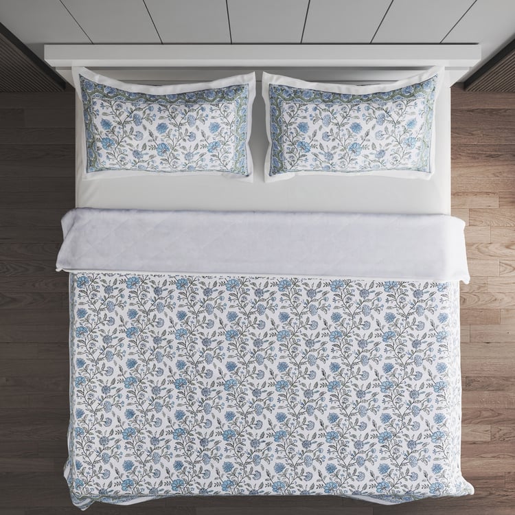 Repose Kaaya Cotton Quilted 3Pcs Double Bed Cover Set