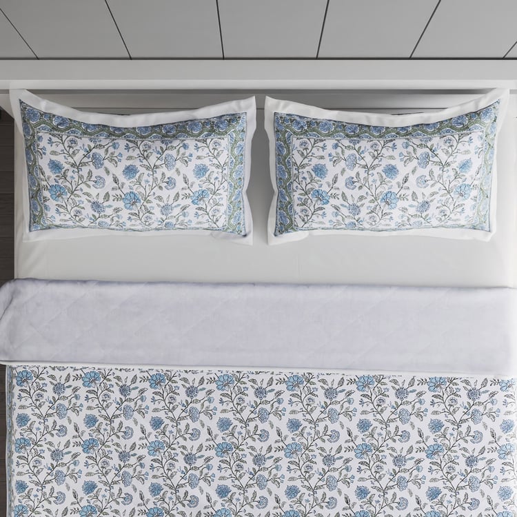 Repose Kaaya Cotton Quilted 3Pcs Double Bed Cover Set