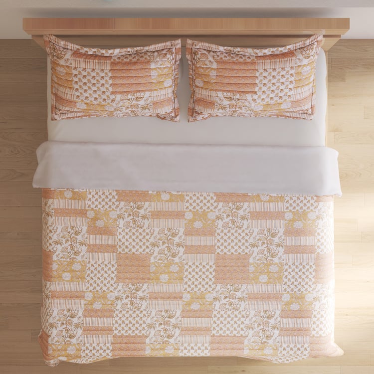 Repose Kaaya Cotton Quilted 3Pcs Double Bed Cover Set