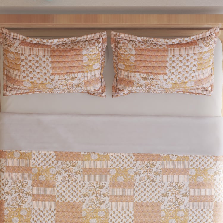 Repose Kaaya Cotton Quilted 3Pcs Double Bed Cover Set