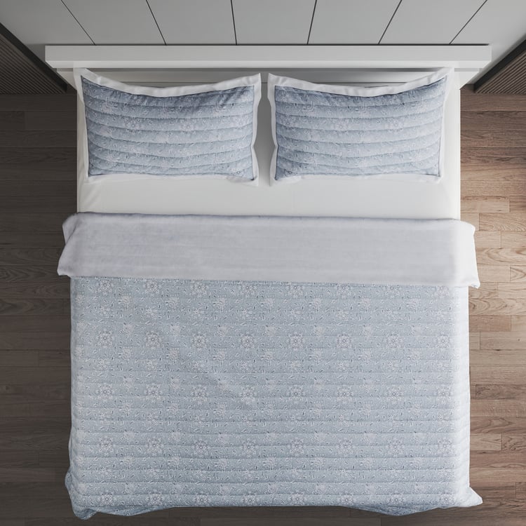 Repose Kaaya Cotton Quilted 3Pcs Double Bed Cover Set