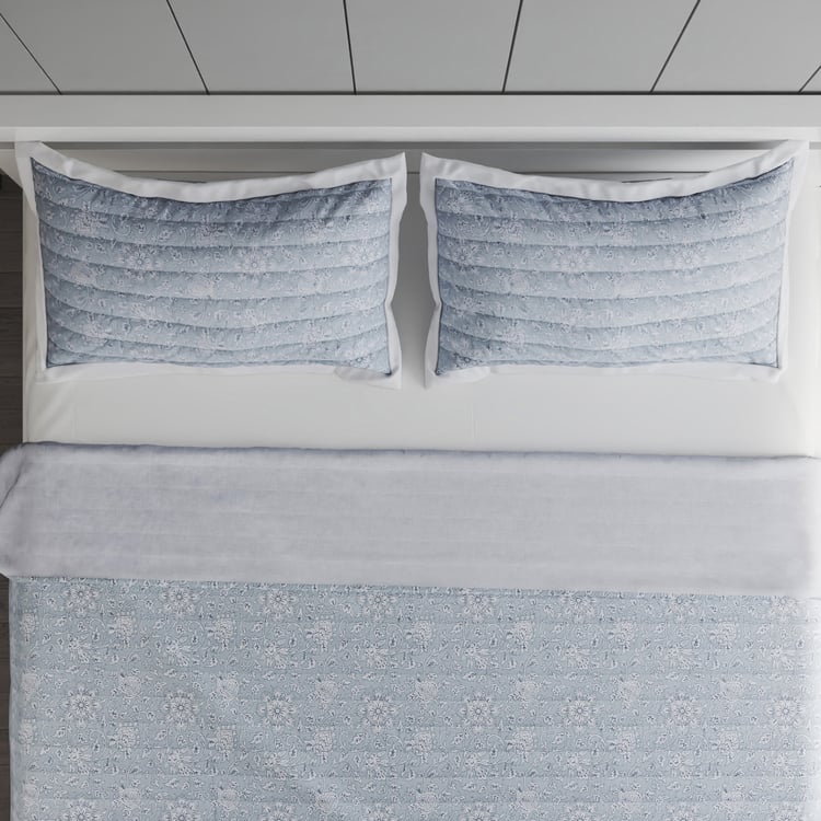 Repose Kaaya Cotton Quilted 3Pcs Double Bed Cover Set