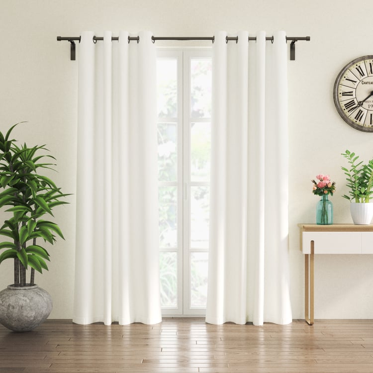 Amaira Loom Set of 2 Sheer Door Curtains - 7.3ft (225cm)