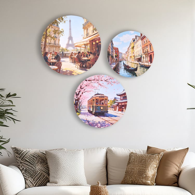 Brezza Set of 3 Canvas City Picture Frames