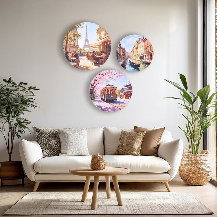 Brezza Set of 3 Canvas City Picture Frames