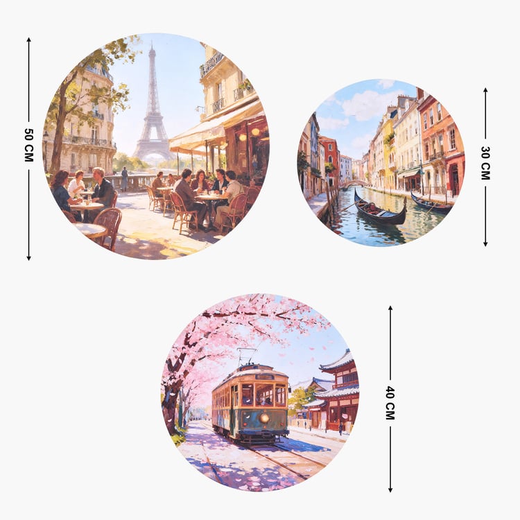 Brezza Set of 3 Canvas City Picture Frames