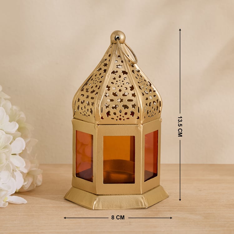 Salsa Moroccan Glass and Metal Lantern - Small