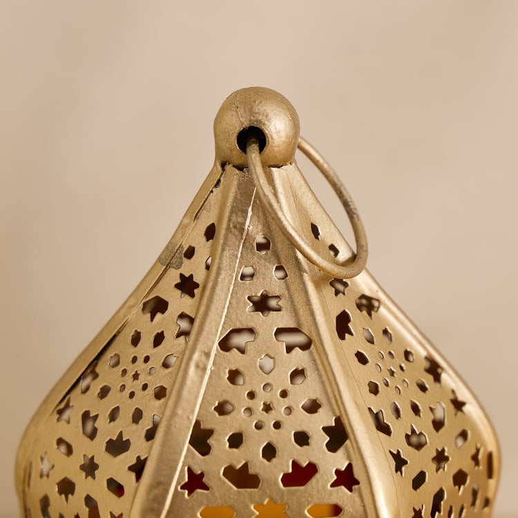 Salsa Moroccan Glass and Metal Lantern - Small