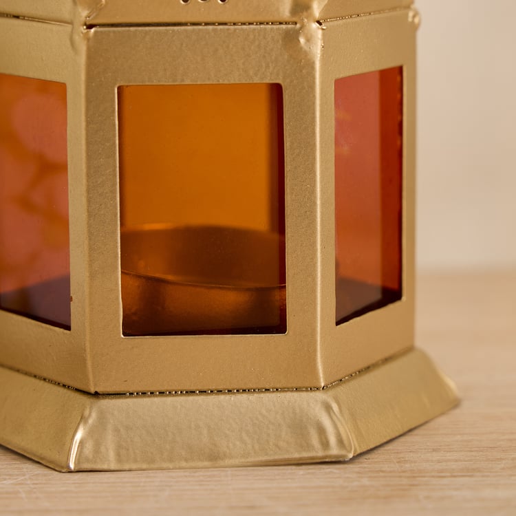 Salsa Moroccan Glass and Metal Lantern - Small