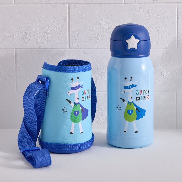 Back To School Kids Stainless Steel Sipper with Pouch - 550ml