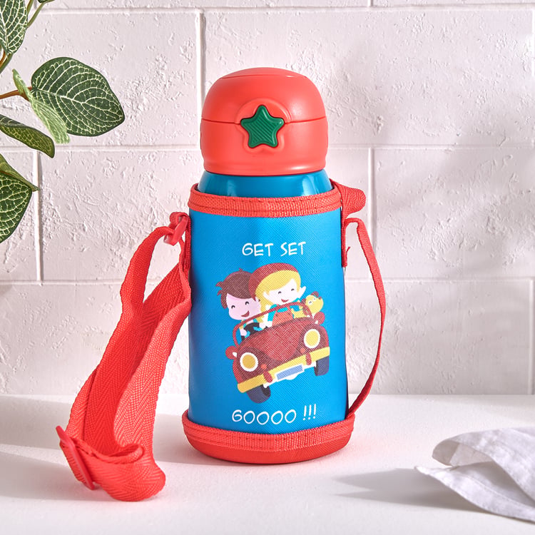 Back To School Kids Stainless Steel Sipper with Pouch - 550ml