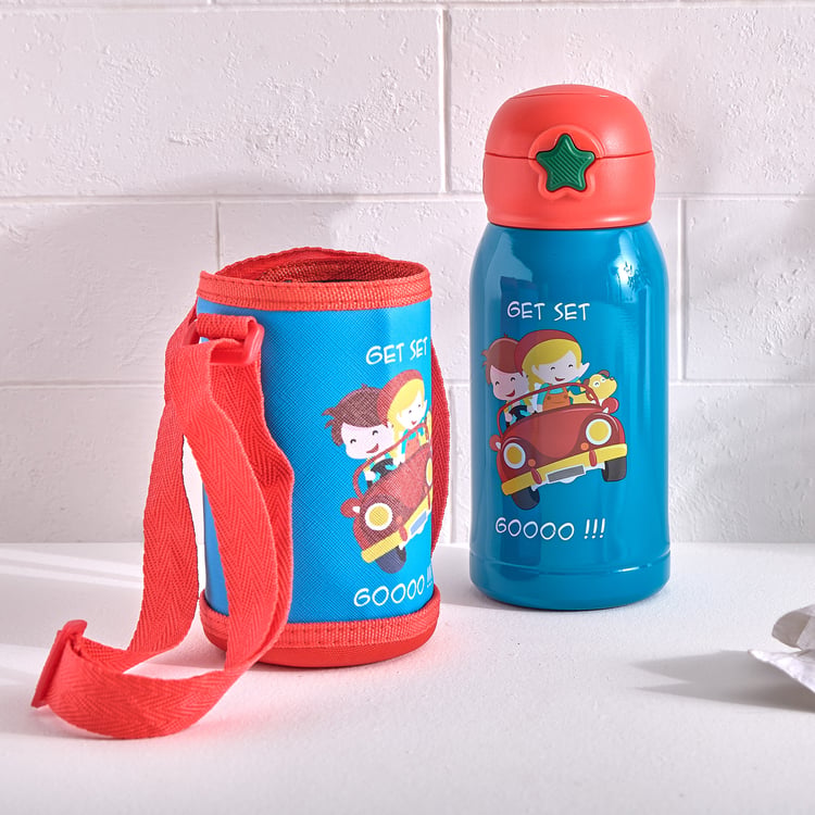 Back To School Kids Stainless Steel Sipper with Pouch - 550ml