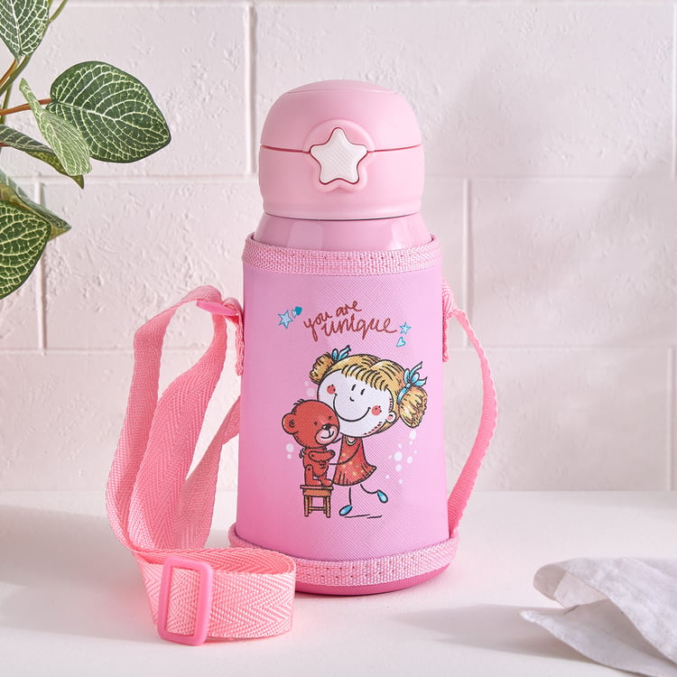 Back To School Kids Stainless Steel Sipper with Pouch - 550ml