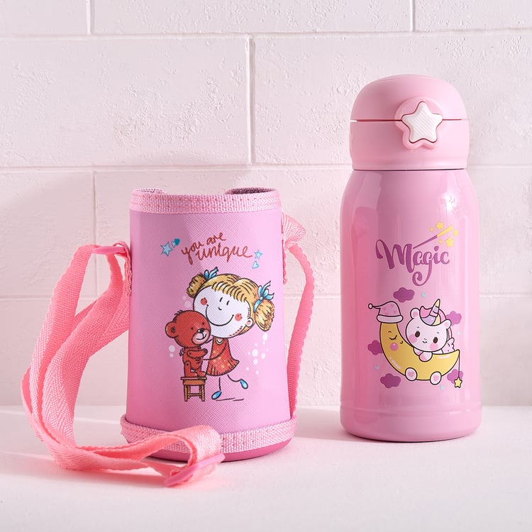 Back To School Kids Stainless Steel Sipper with Pouch - 550ml