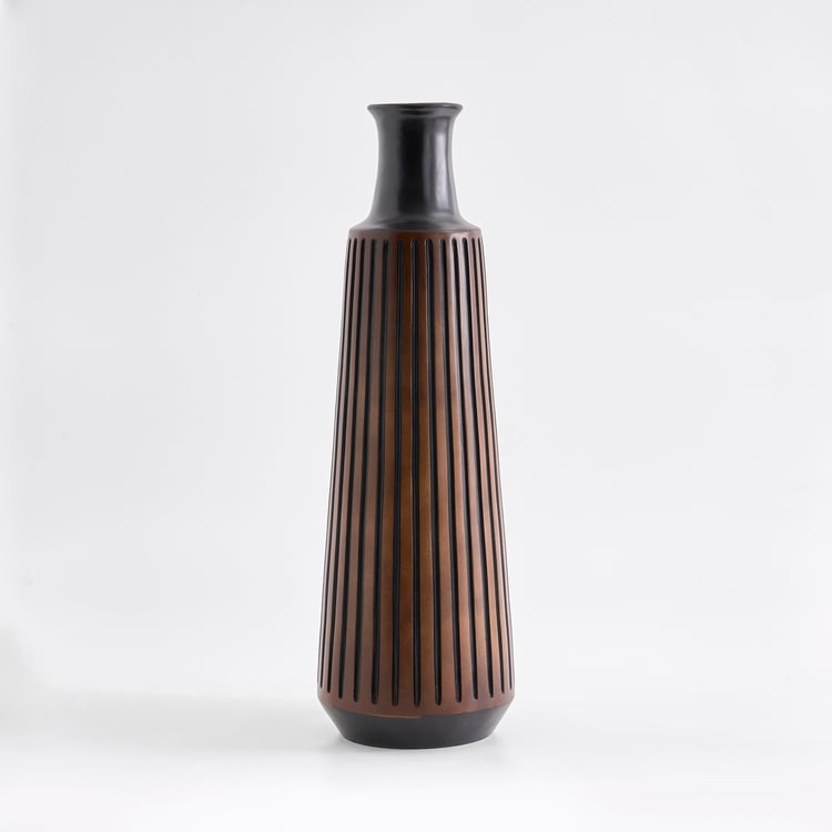 Bernina Mord Ribbed Polyresin Floor Vase
