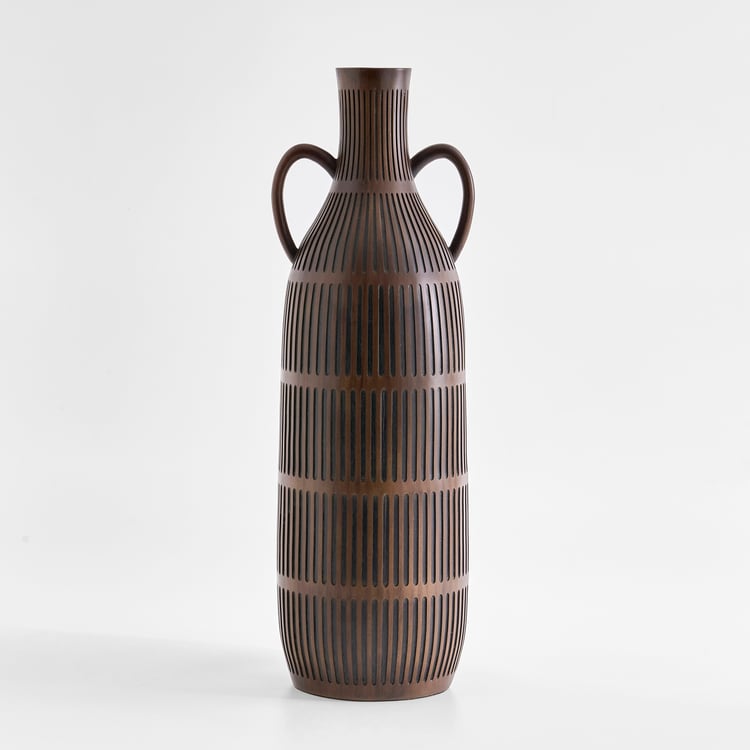 Bernina Mord Polyresin Ribbed Floor Vase with Arms