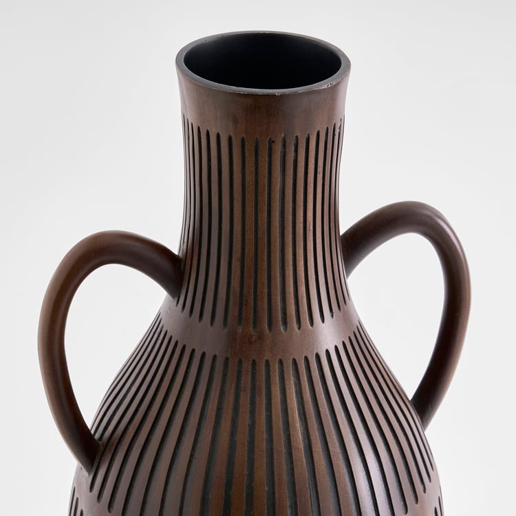 Bernina Mord Polyresin Ribbed Floor Vase with Arms