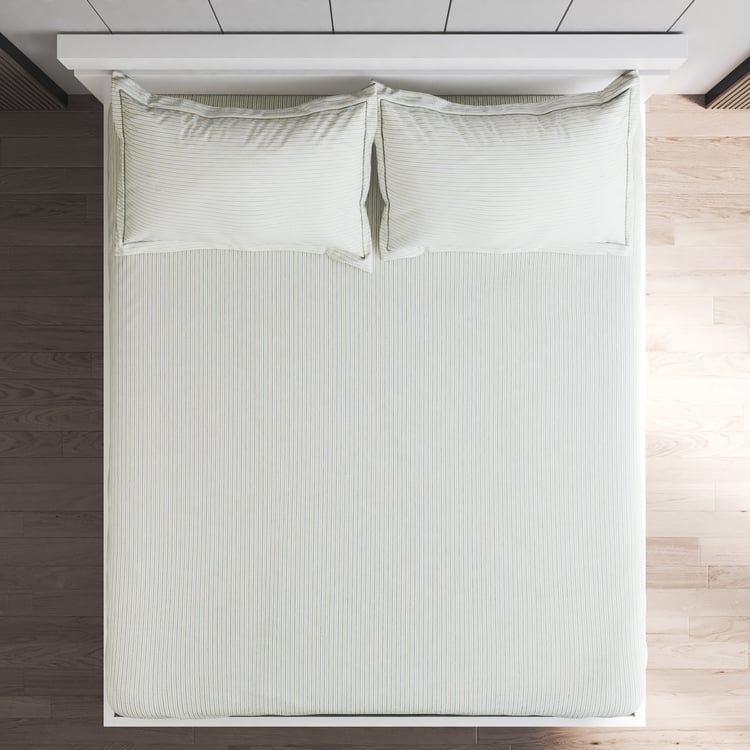 Corsica Ezra Cotton 144TC Striped 3Pcs Queen Bedsheet Set