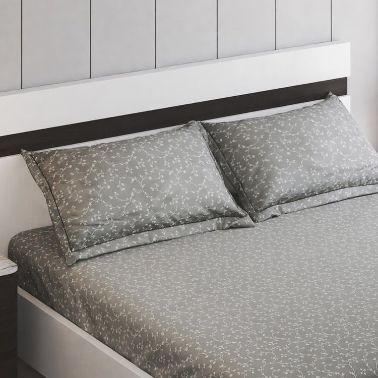 Corsica Ezra Cotton 144TC Floral Print 3Pcs Queen Bedsheet Set