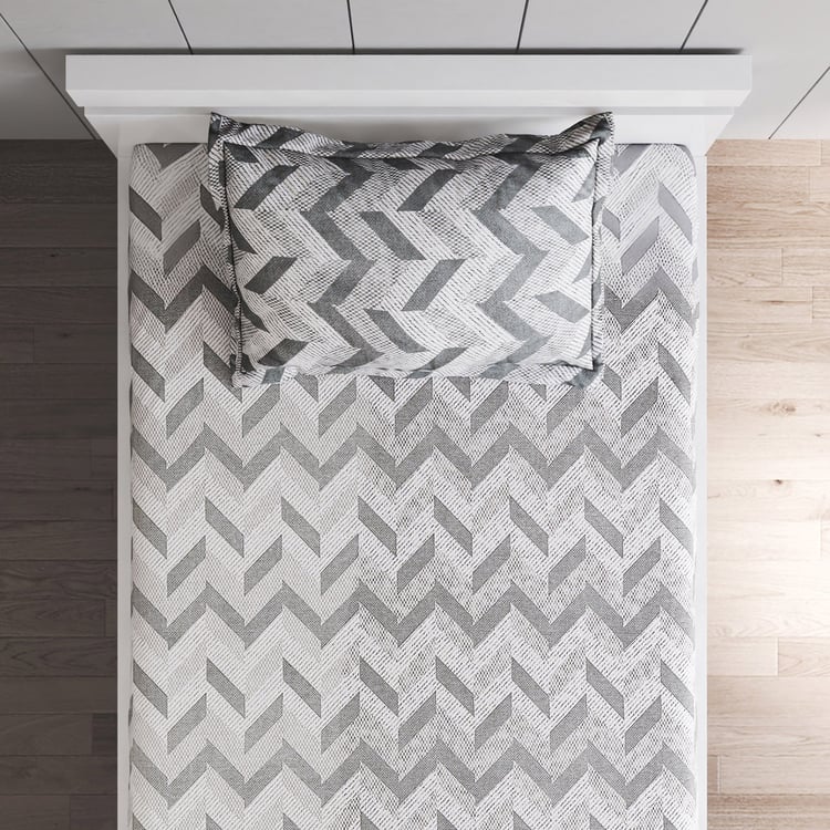 Unwind Living Lines Printed 2Pcs Single Bedsheet Set