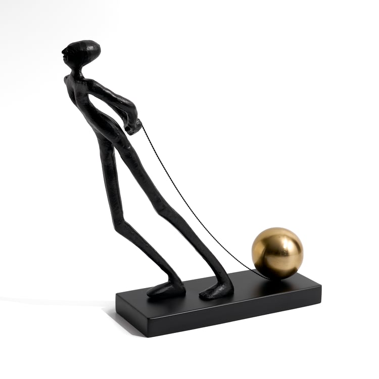 Geomuse Gift Sapia Aluminium Human Figurine with Ball