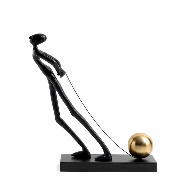 Geomuse Gift Sapia Aluminium Human Figurine with Ball