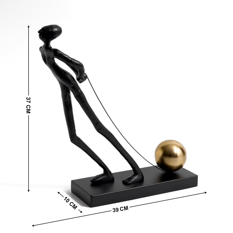 Geomuse Gift Sapia Aluminium Human Figurine with Ball