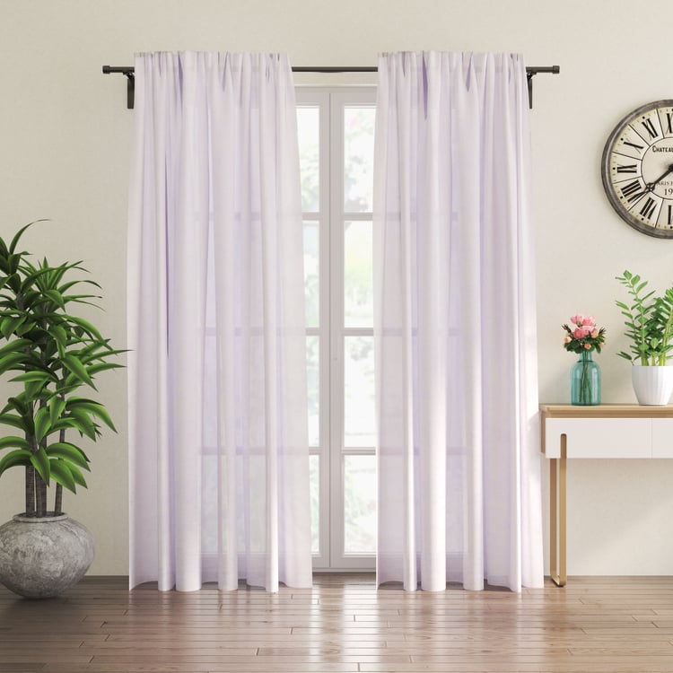 Amaira Lace Set of 2 Sheer Door Curtains - 8.8ft (270cm)