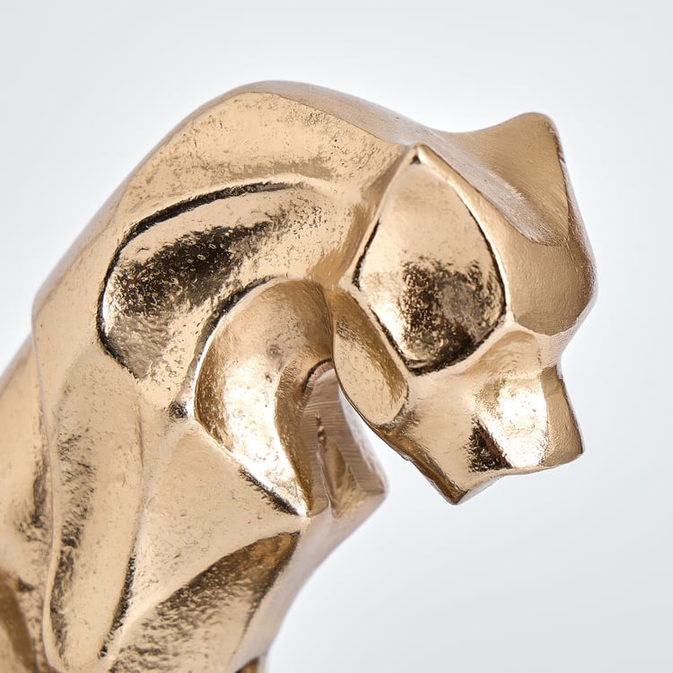 Nuqta Aluminium and Marble Panther Figurine