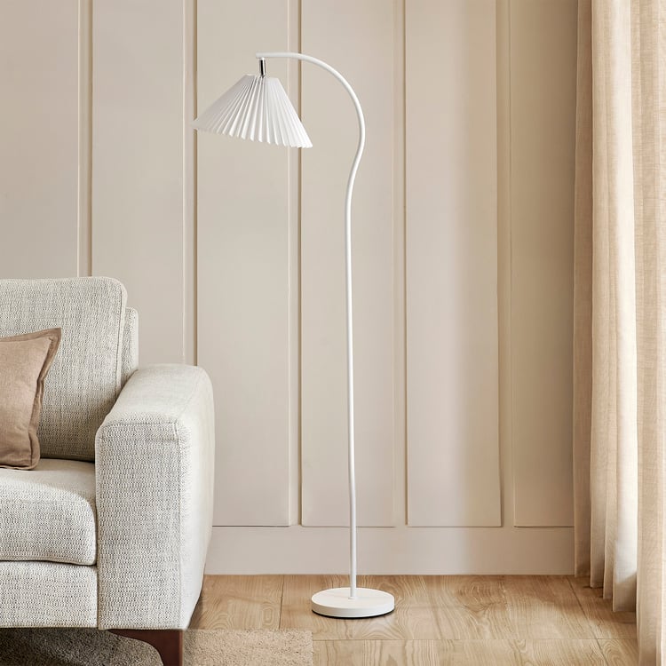 Fluorescence Novelty Metal Pleated Shade Floor Lamp