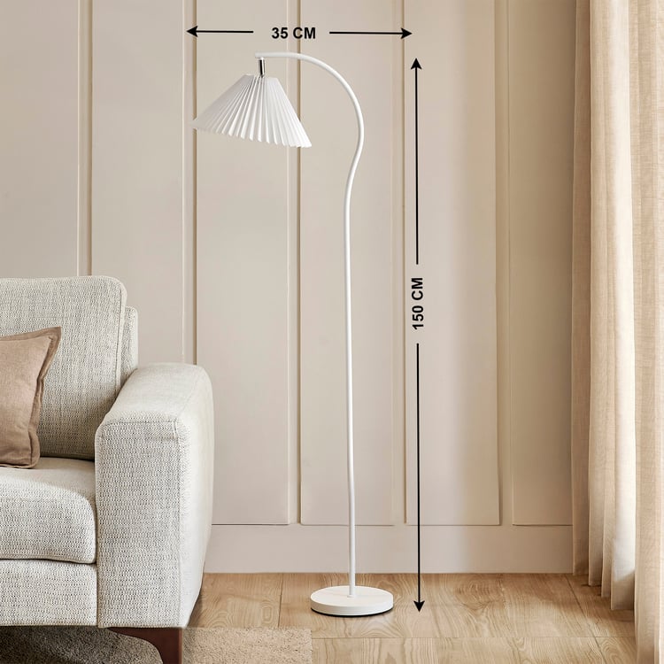 Fluorescence Novelty Metal Pleated Shade Floor Lamp