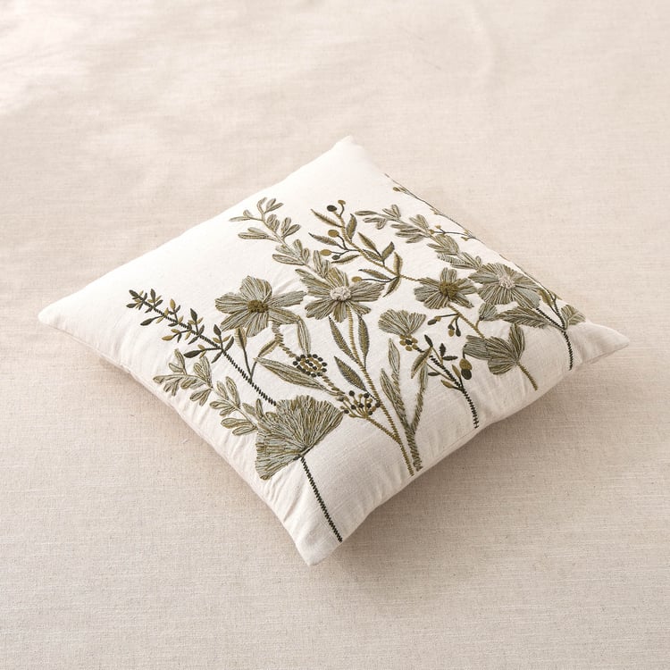 Poetry Embroidered Cushion Cover - 45x45cm