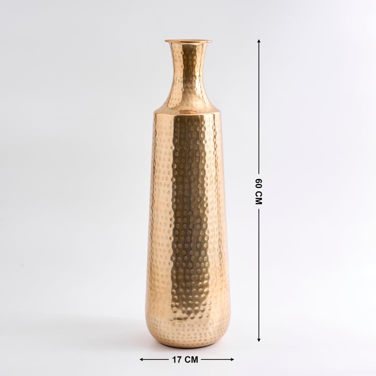 Colossal Austin Hammered Metal Bottle Vase