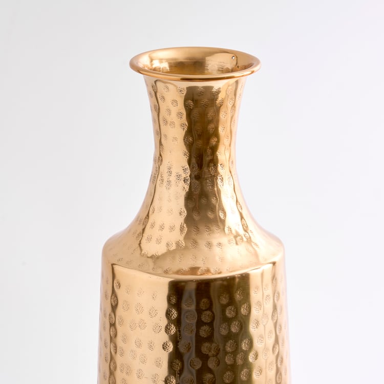 Colossal Austin Hammered Metal Bottle Vase