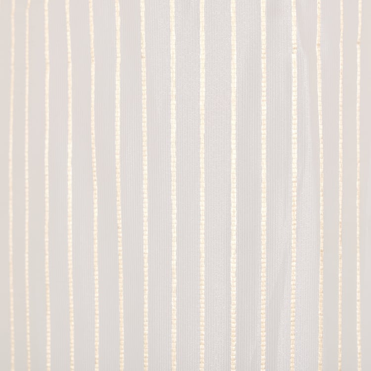 Corsica Striped Set of 2 Sheer Window Curtains - 5.2ft (160cm)