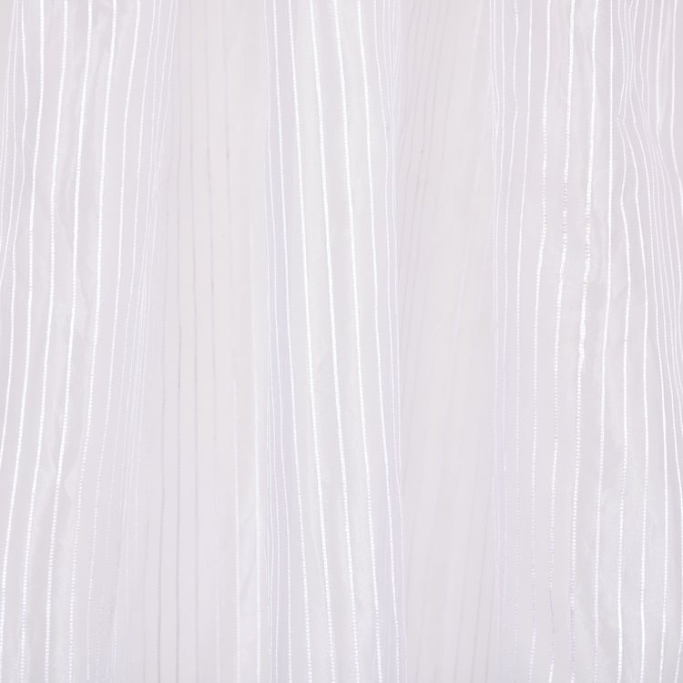 Corsica Striped Set of 2 Sheer Window Curtains - 5.2ft (160cm)