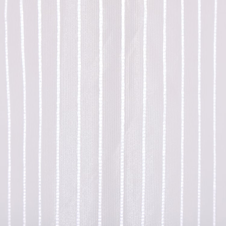 Corsica Striped Set of 2 Sheer Window Curtains - 5.2ft (160cm)